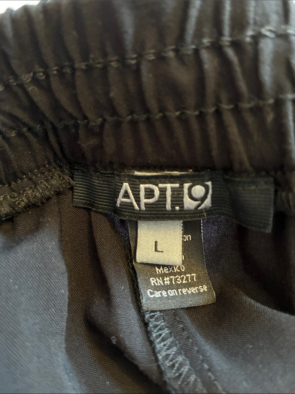 Apt. 9 Black Rayon Wide-Leg Drawstring Waist Palazzo Pants, size L, NWT - Picture 8 of 15